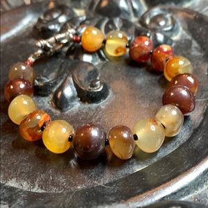 Handmade Boho Gypsy Carnelian bracelet with clasp.